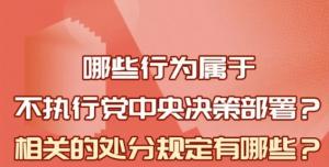 【學習在線】哪些行為屬于不執(zhí)行黨中央決策部署？相關處分規(guī)定是什么？